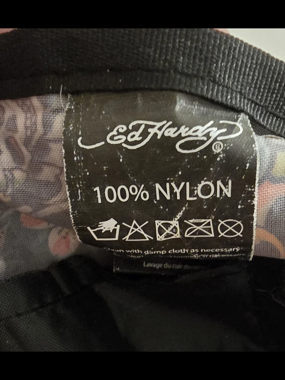 Ed Hardy Vintage Black Tattoo Print Drawstring Bag